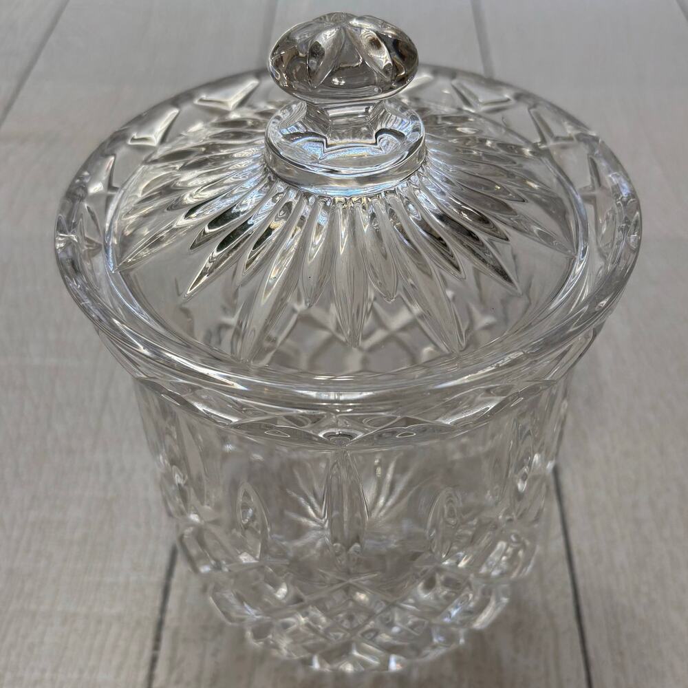 Vintage Crystal Candy Biscuit Jar with Lid Cut Glass
